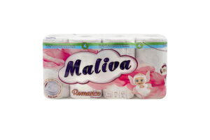 Туал. папір Maliva 8 рул. по 130 арк., 17 м, 3-х шар. Романс И944 (Болгарія)