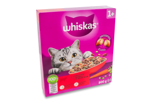Корм сухий повнораціонний для дорослих котів з яловичиною Whiskas к/у 800г