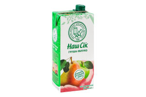 Сік з м'якоттю пастеризований Груша-яблуко Наш сік т/п 950мл