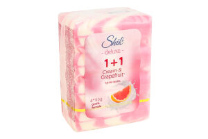 Крем-мыло туалетное Крем&Грейпфрут 1+1 Deluxe Shik 4х90г