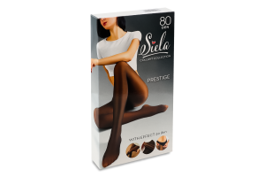 Колготки женские теплые без меха с подкладкой-имитацией капрона Siela Collant collection 80/20den S nero