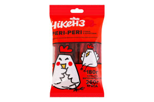 Снеки мясные из курятины Peri-peri Кабаносы Чікенззз в/к м/у 180г