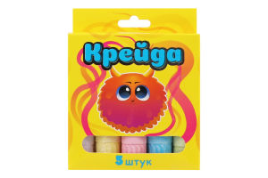 Крейда кольорова фігурна 5шт Strateg