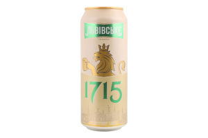 Пиво 480мл 4.5% светлое пастеризованное 1715 Львівське ж/б