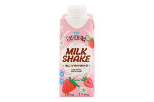 Коктейль молочний 2% ультрапастеризований з наповнювачем Полуничний Milk Shake Galychyna т/п 235г