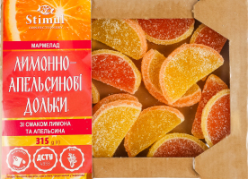Мармелад зі смаком лимона та апельсина Лимонно-апельсинові дольки Stimul к/у 315г