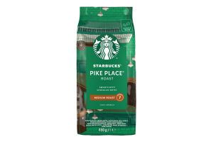 Кава натуральна смажена в зернах Pike place roast Starbucks м/у 450г