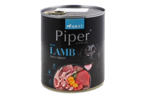 Корм д/собак з ягнятиною та морквою 800г ж/б Пайпер