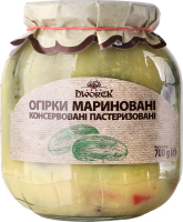 Огірки мариновані консервовані пастеризовані Dworek с/б 700г