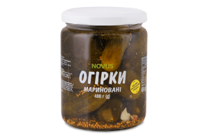 Огурцы маринованные пастеризованные Novus c/б 480г