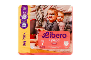 Трусики-підгузники для дітей від 17кг 7 Up&Go Libero 32шт