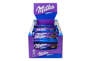 Шоколад молочний з начинкою зі смаком ванілі та шматочками печива Oreo Milka м/у 37г