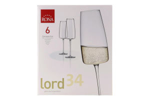 Набір келихів для шампанського 340мл №7023 Champagne flute Lord 34 Rona 6шт