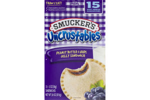 Smucker's Uncrustables Peanut Butter & Grape Jelly Sandwich - 15 CT