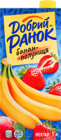 Нектар з м'якоттю стерилізований Банан-полуниця Добрий Ранок т/п 1л