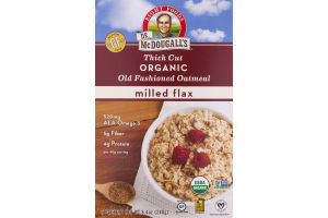 Dr. McDougall's Thick Cut Organic Old Fashioned Oatmeal Milled Flax Packets - 6 CT