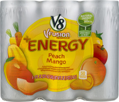 V8 V-Fusion +Energy Peach Mango - 6 PK