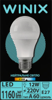 Лампа нейтральне світло A60 12W E27 4100K LED Winix 1шт