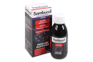 Добавка диетическая сироп с черной бузиной, витаминами и минералами Extra Defence Sambucol 120мл