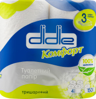 Туал. папір Didie 4 шт. Комфорт Білий 3-х шар.