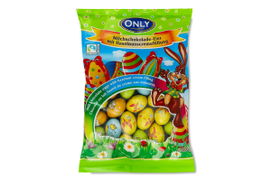 Конфеты из молочного шоколада с нежной кремовой начинкой из фундука Пасхальные яйца Only м/у 400г