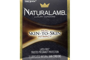 Trojan Naturalamb Luxury Condoms - 3 CT