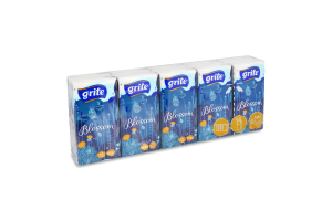 Хустинки носові паперові Блосом 3шари 10*10шт Гріт