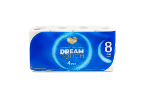 Папір туалетний 4-х шаровий Dream touch Ruta 8шт