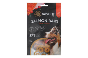 Ласощі д/собак Батончики з лососем 100г д/п Savory