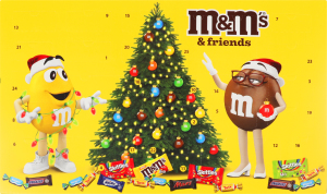 Набір драже, батончиків, цукерок, печива та жувальних драже Різдвяний календар M&M's&Friends к/у 463г