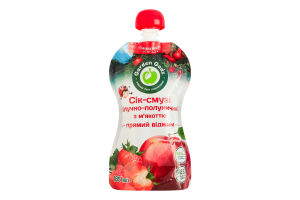 Сок-смузи прямой отжим с мякотью стерилизированный яблочно-клубничный Garden Gadz д/п 185мл