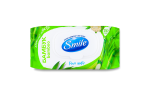 Салфетки влажные с натуральными экстрактами и ароматом бамбука Smile 120шт