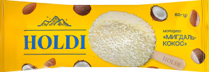 Морозиво 10% з комбінованим складом сировини в кондитерській глазурі з кокосовою стружкою Мигдаль-кокос Holdi м/у 60г