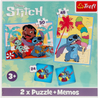 Пазли для дітей від 3років 2in1 + memos Stitch Disney Trefl 3шт