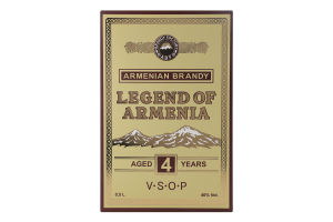Бренді 0.5л 40% вірменський 4 роки VSOP Legend of Armenia к/у