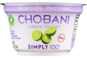 Chobani Simply 100 Non-Fat Greek Yogurt Key Lime Blended