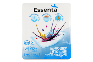 Пеленки гигиенические поглощающие 60x90см Normal Essenta 5шт