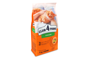 Корм д/дорослих котів Premium з куркою сухий 2кг Club 4 Paws