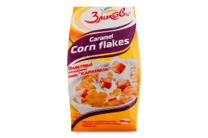 Пластівці кукурудзяні глазуровані цукровою глазур'ю Карамель Злаково м/у 300г