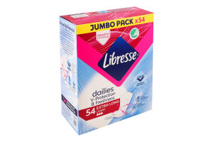 Прокладки щоденні поглинаючі Extra long Dailies V-Protection&Freshness Libresse 54шт
