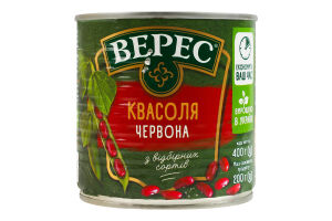 Квасоля червона стерилізована Ніжна Верес з/б 400г