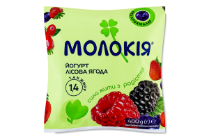 Йогурт 1.4% питний з наповнювачем фруктовим пастеризованим Лісова ягода Молокія м/у 400г