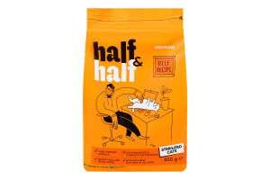 Корм сухой полнорационный для стерилизованных котов Half&Half м/у 300г