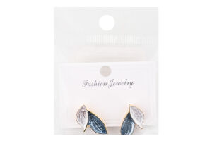 Сережки сірий метал з камінцем в асортименті