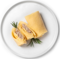 Млинці з курячим м'ясом та свининою