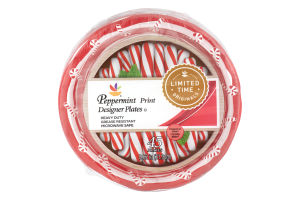 Ahold Peppermint Print Designer Plates - 45 CT