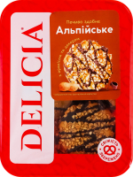 Печенье сдобное с арахисом и декором Альпийское Delicia лоток 200г