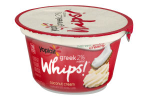 Yoplait Whips! Greek 2% Milkfat Lowfat Yogurt Mousse Coconut Cream