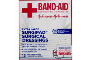 Band-Aid Extra Large Surgipad Surgical Dressings 5 in x 9 in - 12 CT