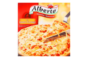 Піца заморожена з сирами едам, моцарела, емменталь і блакитний сир Quattro Formaggi Alberto к/у 320г